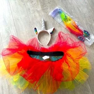 Rainbow ballerina tutu & Unicorn 🦄 Accessories Fits SM-LG